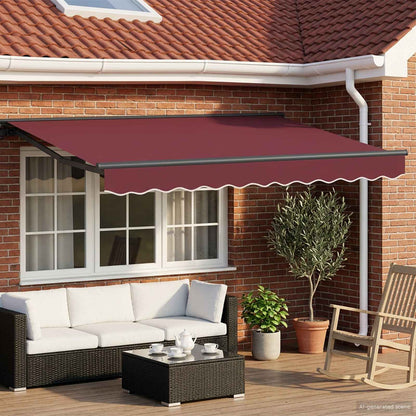 vidaXL Manual Awning Frame with LEDs Burgundy and Anthracite 2.5 x 2 m
