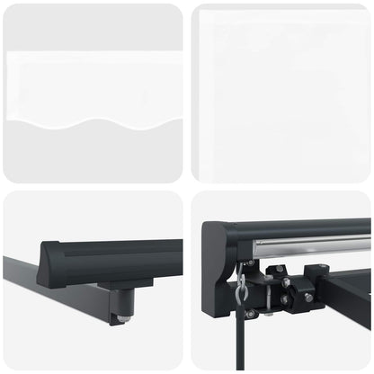 vidaXL Manual Awning Frame with LEDs White and Anthracite 2.5 x 2 m