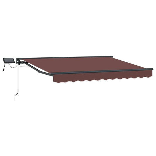 vidaXL Manual Awning Frame with LEDs Brown and Anthracite 3 x 2 m
