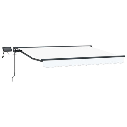 vidaXL Manual Awning Frame with LEDs White and Anthracite 3 x 2 m