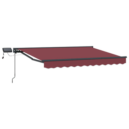 vidaXL Manual Awning Frame with LEDs Burgundy and Anthracite 3.5 x 2 m
