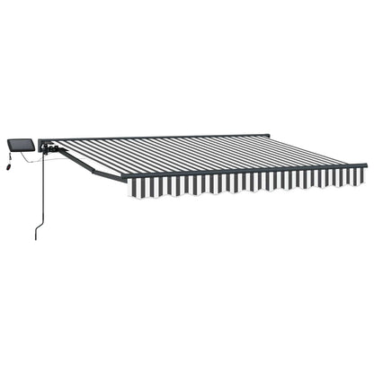 vidaXL Manual Awning Frame with LEDs Anthracite and White 3.5 x 2 m