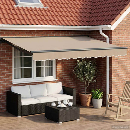 vidaXL Manual Awning Frame with LEDs Beige and Anthracite 3.5 x 2 m