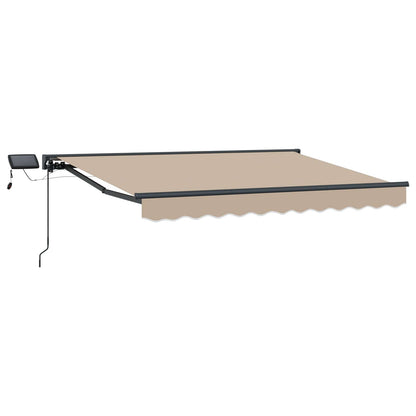 vidaXL Manual Awning Frame with LEDs Beige and Anthracite 3.5 x 2 m