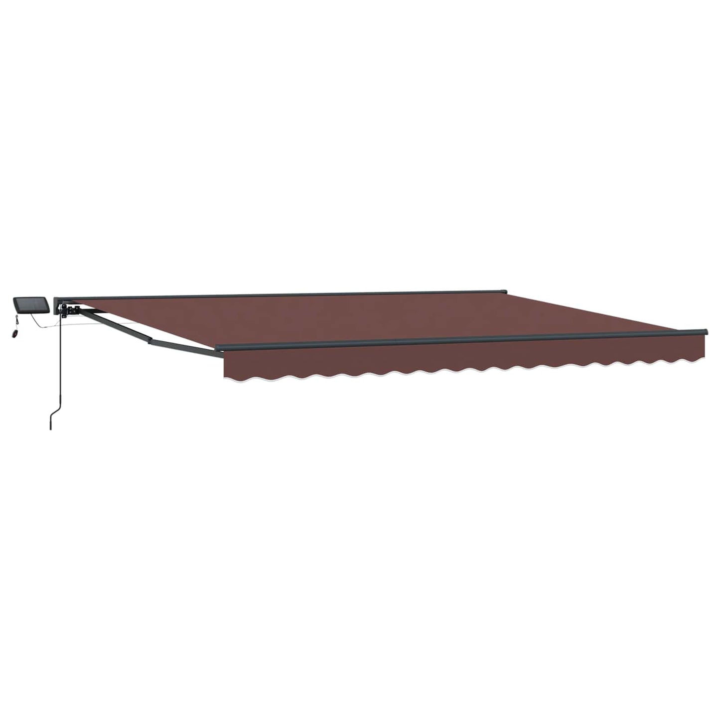 vidaXL Manual Awning Frame with LEDs Brown and Anthracite 4 x 2 m