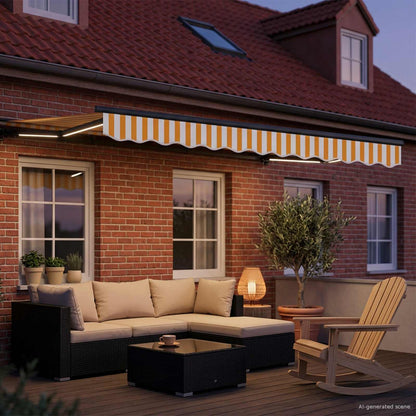 vidaXL Manual Awning Frame with LEDs 3 x 2.5 m
