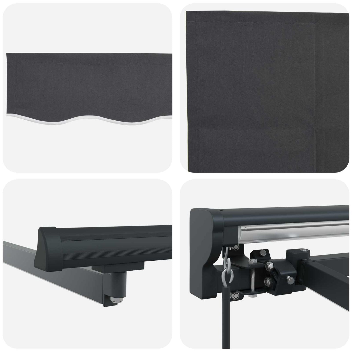 vidaXL Manual Awning Frame with LEDs Anthracite 3 x 2.5 m