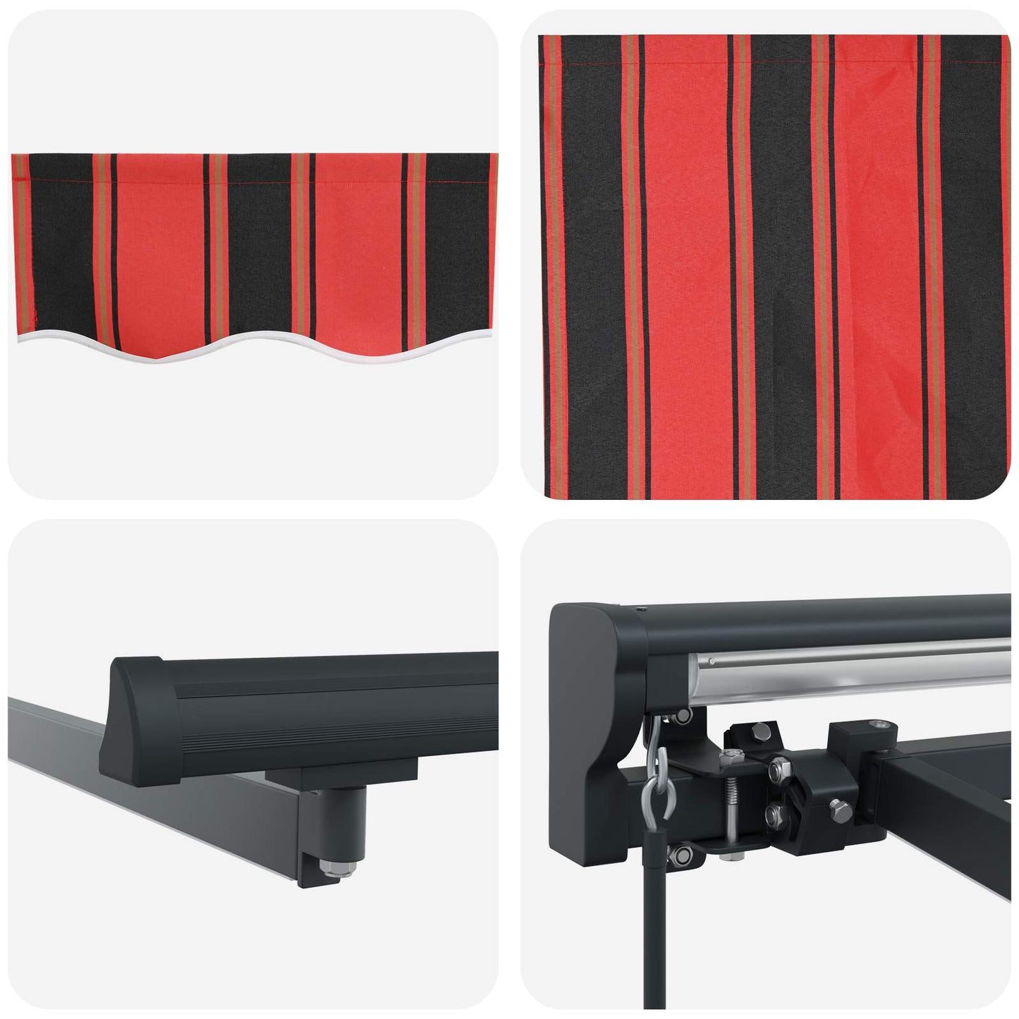 vidaXL Manual Awning Frame with LEDs 3 x 2.5 m