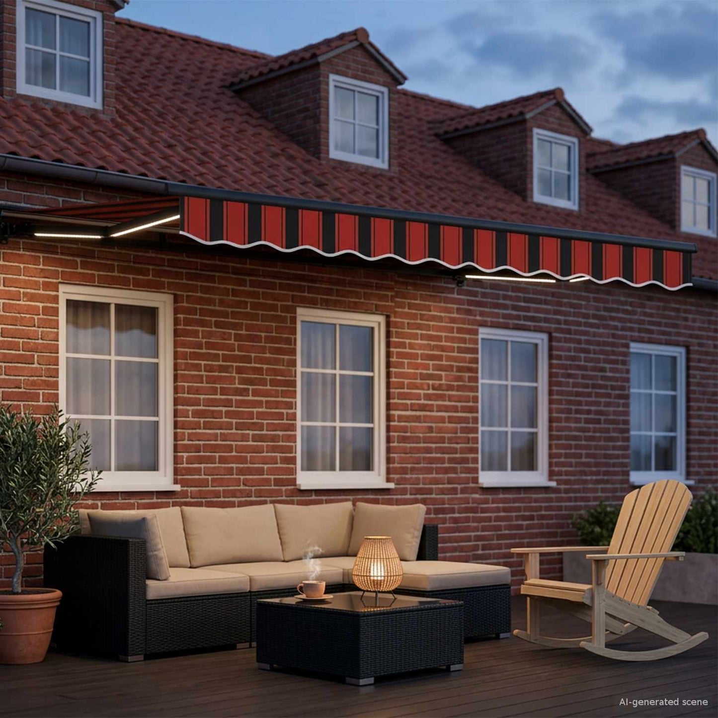 vidaXL Manual Awning Frame with LEDs 3 x 2.5 m