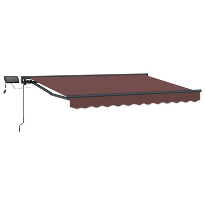 vidaXL Manual Awning Frame with LEDs Brown and Anthracite 3 x 2.5 m