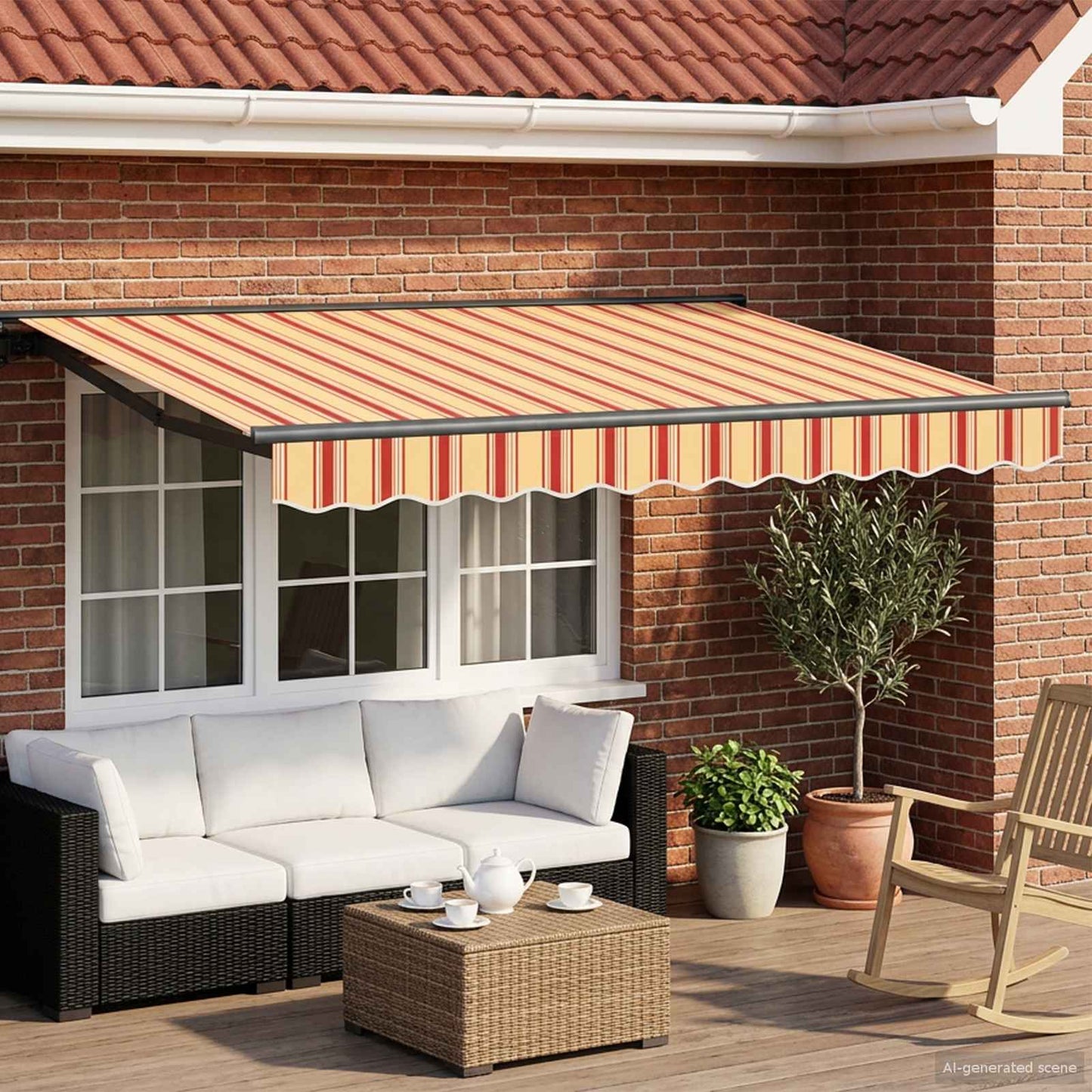 vidaXL Manual Awning Frame with LEDs 3 x 2.5 m