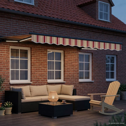 vidaXL Manual Awning Frame with LEDs 3 x 2.5 m