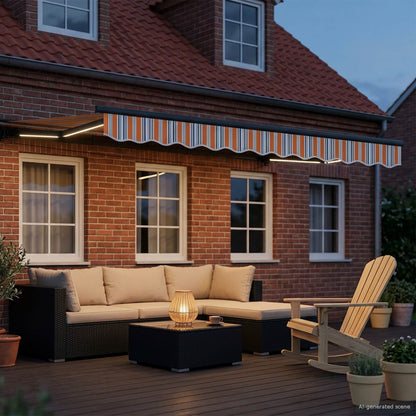 vidaXL Manual Awning Frame with LEDs 3 x 2.5 m