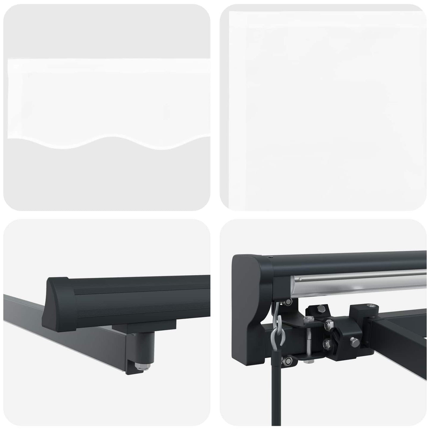 vidaXL Manual Awning Frame with LEDs White and Anthracite 3 x 2.5 m