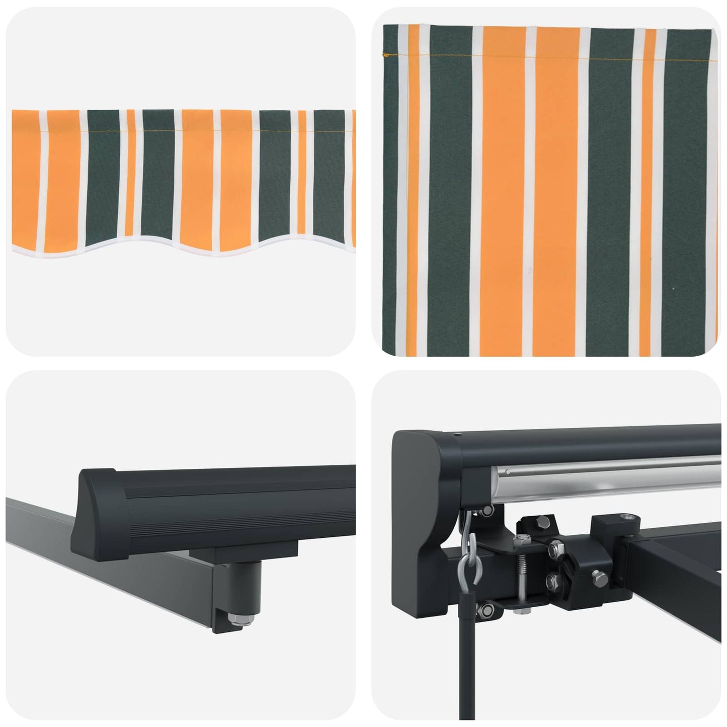 vidaXL Manual Awning Frame with LEDs 3 x 2.5 m