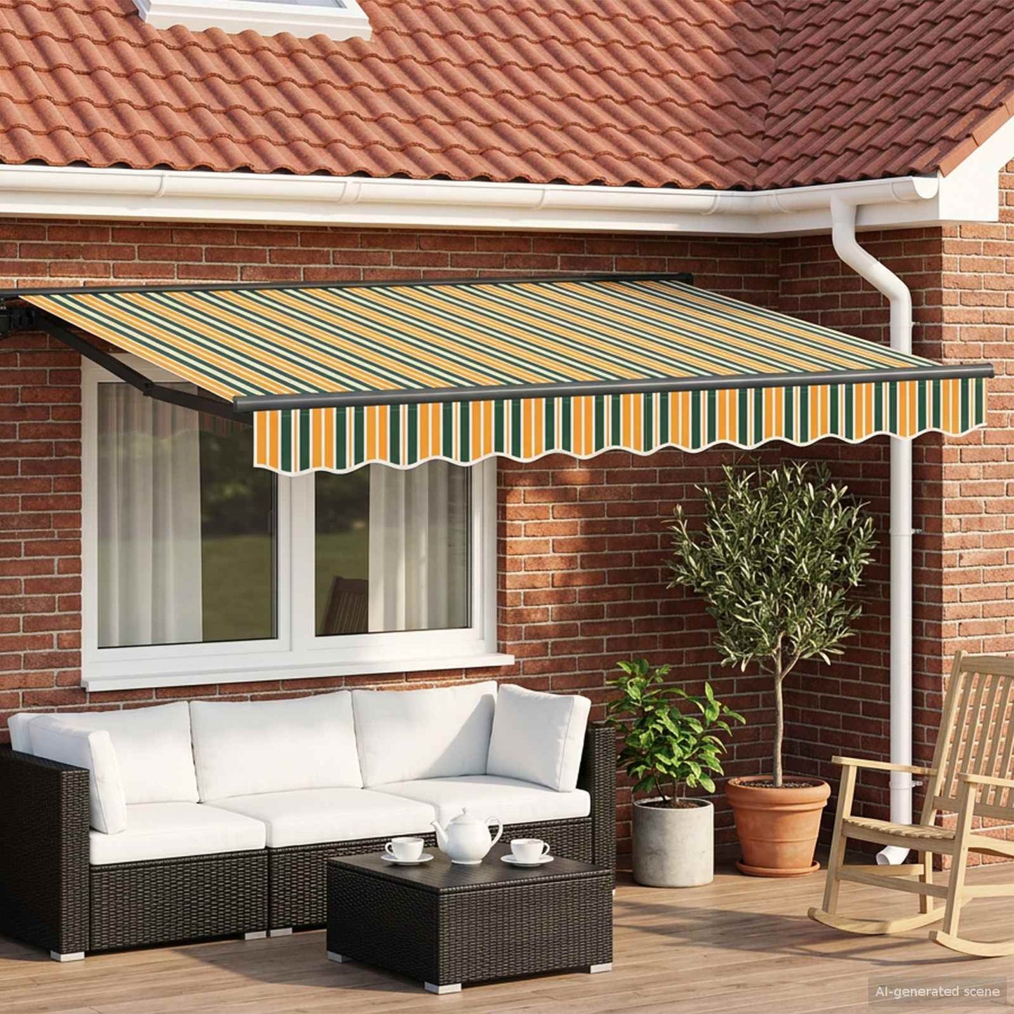 vidaXL Manual Awning Frame with LEDs 3 x 2.5 m