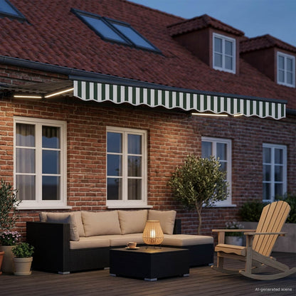 vidaXL Manual Awning Frame with LEDs 3 x 2.5 m