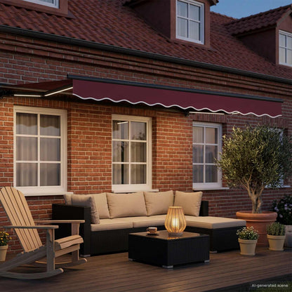 vidaXL Manual Awning Frame with LEDs 3.5 x 2.5 m