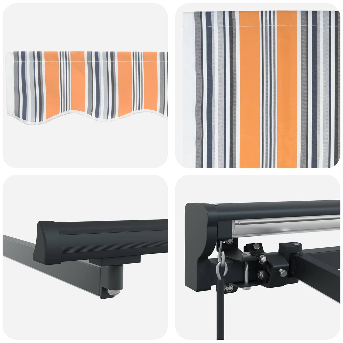 vidaXL Manual Awning Frame with LEDs 3.5 x 2.5 m