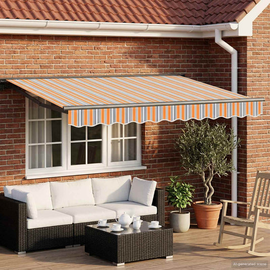 vidaXL Manual Awning Frame with LEDs 3.5 x 2.5 m