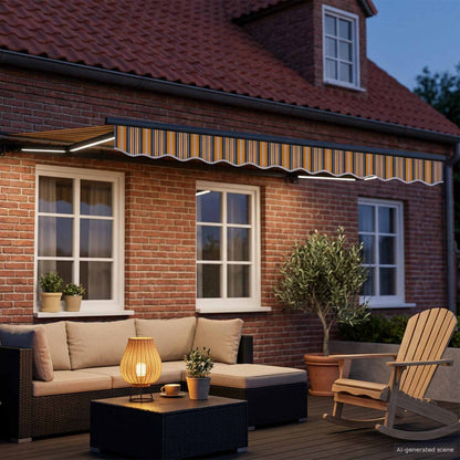 vidaXL Manual Awning Frame with LEDs 3.5 x 2.5 m