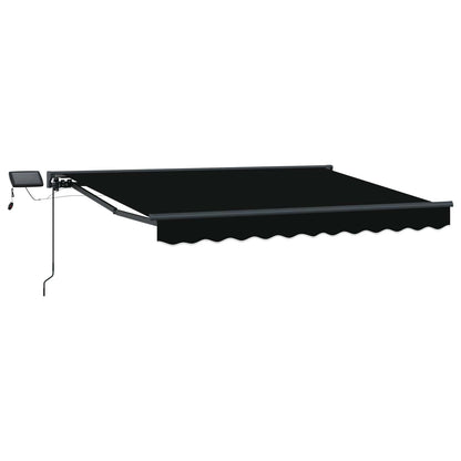 vidaXL Manual Awning Frame with LEDs Black and Anthracite 3.5 x 2.5 m
