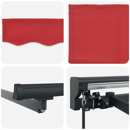 vidaXL Manual Awning Frame with LEDs Red and Anthracite 3.5 x 2.5 m