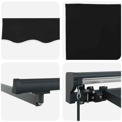 vidaXL Manual Awning Frame with LEDs Black and Anthracite 4 x 3 m