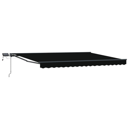 vidaXL Manual Awning Frame with LEDs Black and Anthracite 4 x 3 m