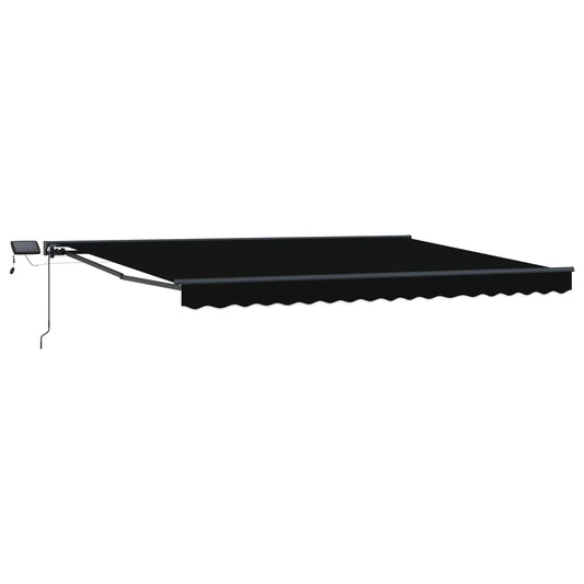 vidaXL Manual Awning Frame with LEDs Black and Anthracite 4 x 3 m