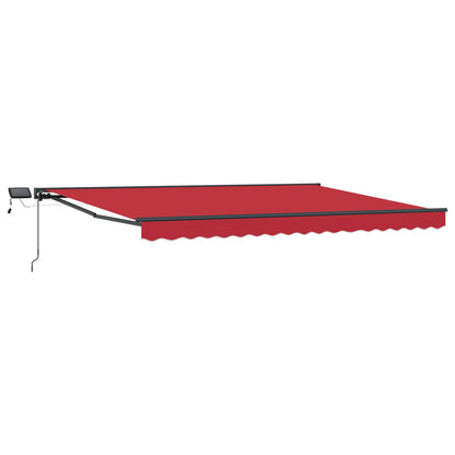vidaXL Manual Awning Frame with LEDs Red and Anthracite 4 x 3 m