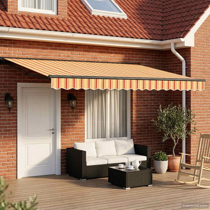 vidaXL Manual Awning Frame with LEDs 4 x 3.5 m