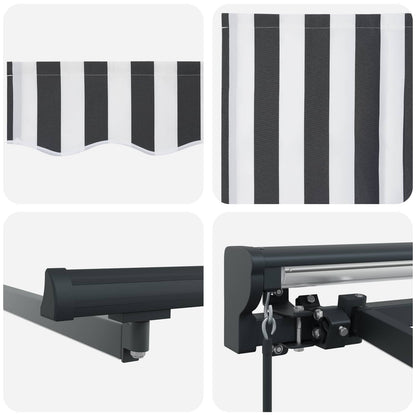 vidaXL Manual Awning Frame with LEDs Anthracite and White 4.5 x 3 m