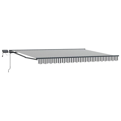 vidaXL Manual Awning Frame with LEDs Anthracite and White 4.5 x 3 m