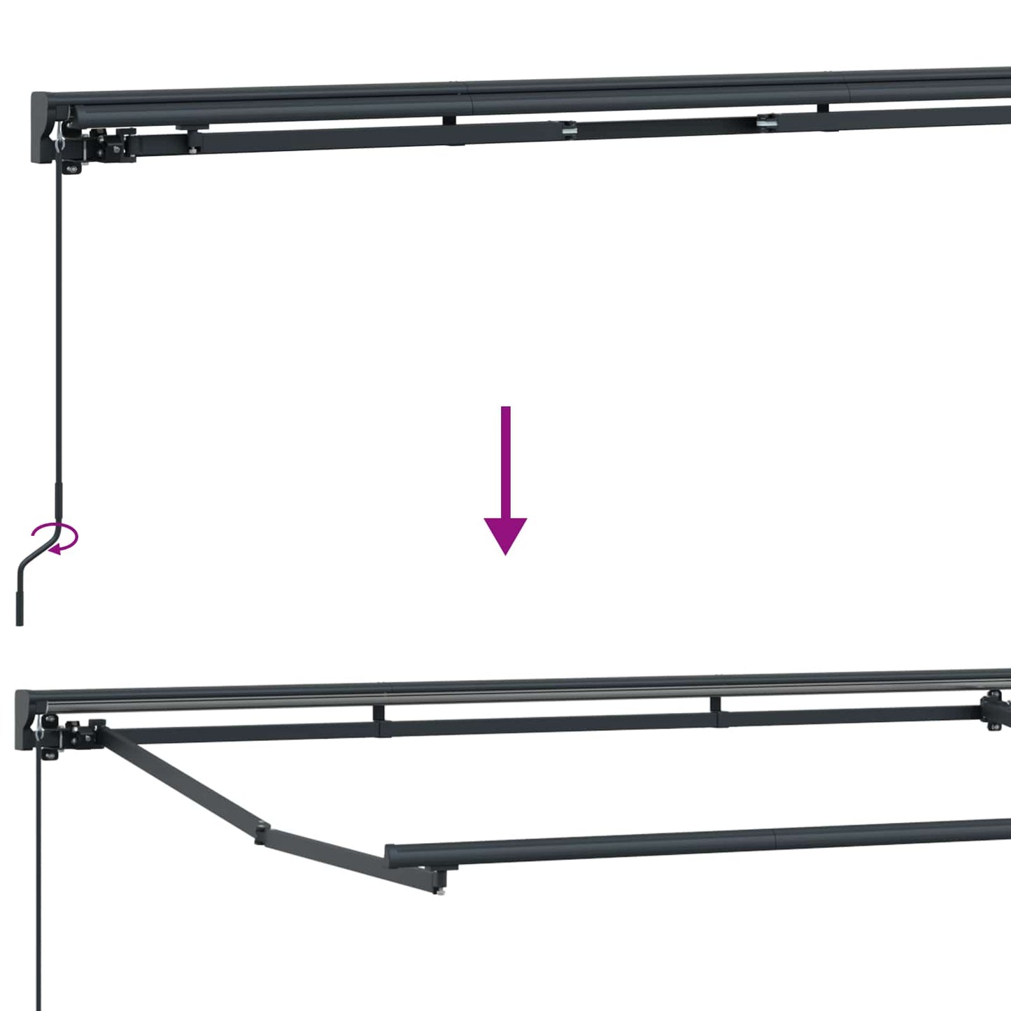 vidaXL Manual Awning Frame with LEDs Beige and Anthracite 4.5 x 3 m