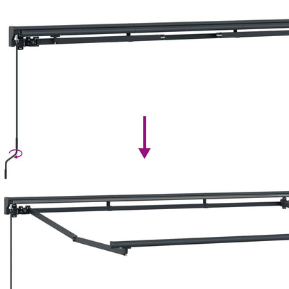 vidaXL Manual Awning Frame with LEDs Beige and Anthracite 4.5 x 3 m