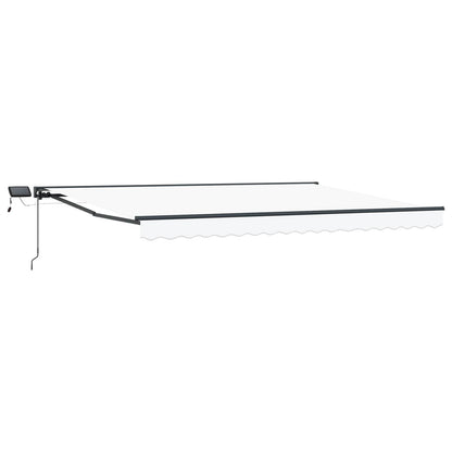 vidaXL Manual Awning Frame with LEDs White and Anthracite 4.5 x 3 m