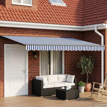 vidaXL Manual Awning Frame with LEDs 4.5 x 3.5 m