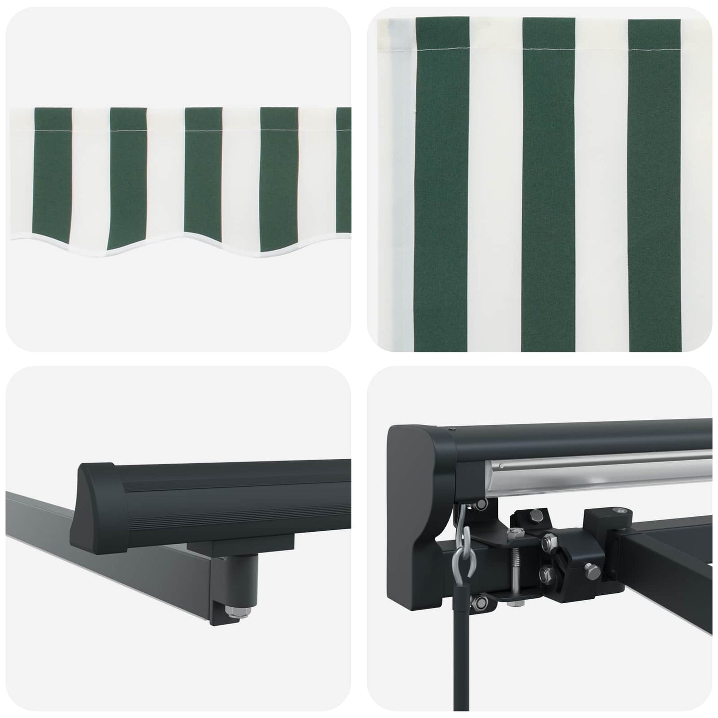 vidaXL Manual Awning Frame with LEDs 5 x 3 m Polyester with PU coating