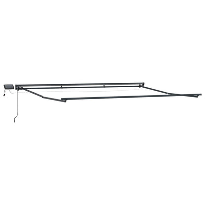 vidaXL Manual Awning Frame with LEDs 5 x 3 m Polyester with PU coating