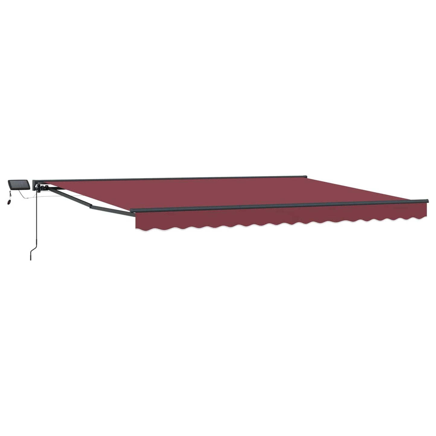 vidaXL Manual Awning Frame with LEDs Burgundy and Anthracite 5 x 3.5 m