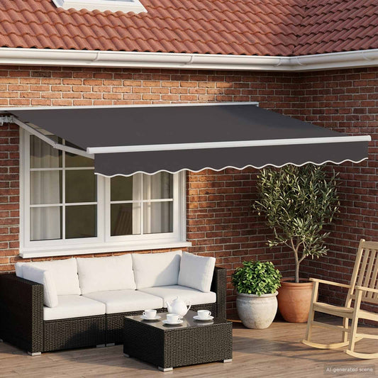 vidaXL Electric Retractable Awning White and Anthracite 2.5 x 2 m