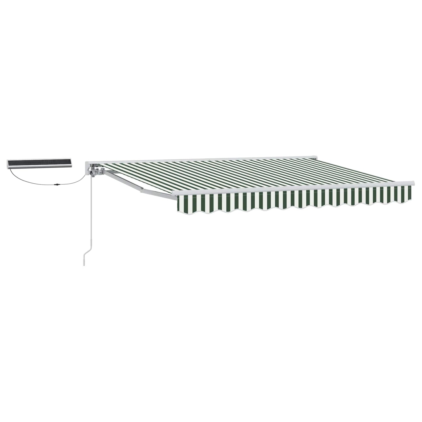 vidaXL Electric Retractable Awning Green and White 2.5 x 2 m