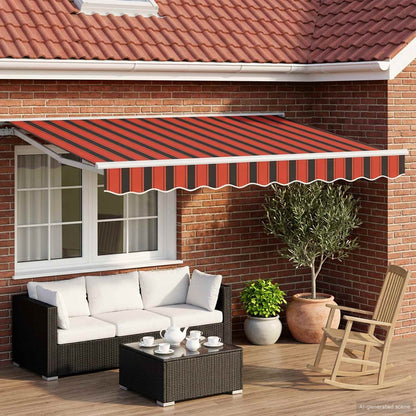 vidaXL Electric Retractable Awning Orange, Black and White 3 x 2 m