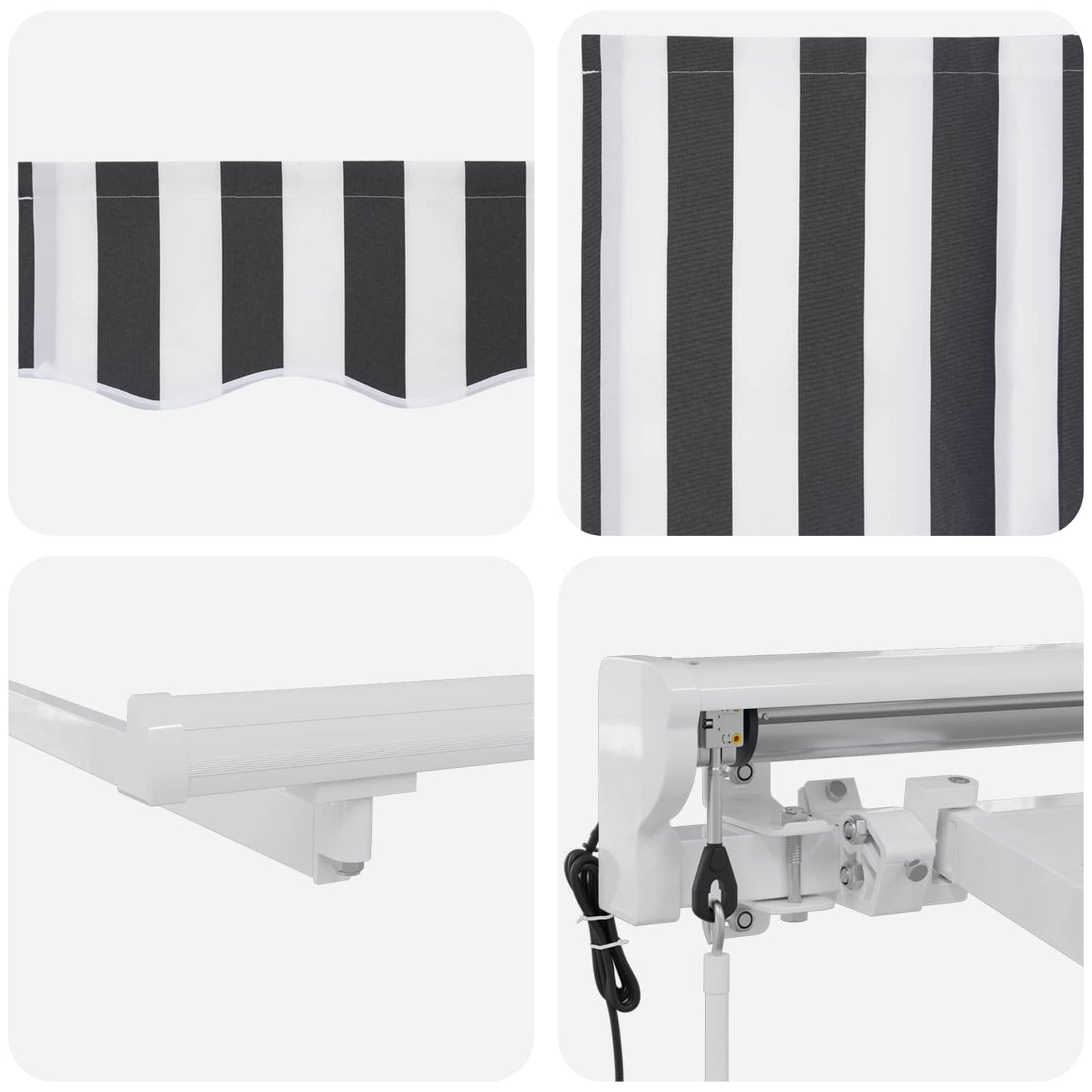 vidaXL Electric Retractable Awning Anthracite and White 3.5 x 2 m