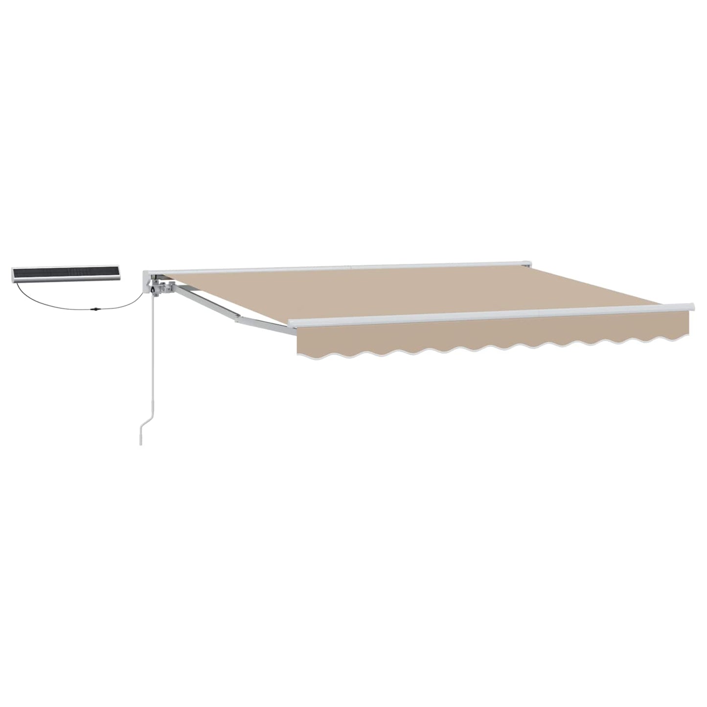 vidaXL Electric Retractable Awning Beige and White 3.5 x 2 m