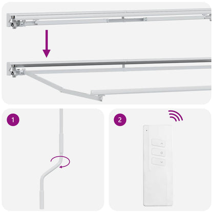 vidaXL Electric Retractable Awning Beige and White 3.5 x 2 m