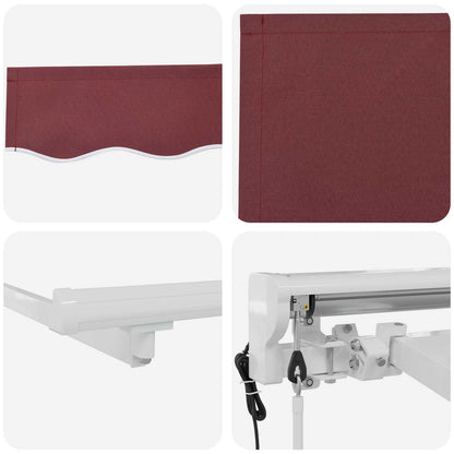 vidaXL Electric Retractable Awning Burgundy and White 4 x 2 m