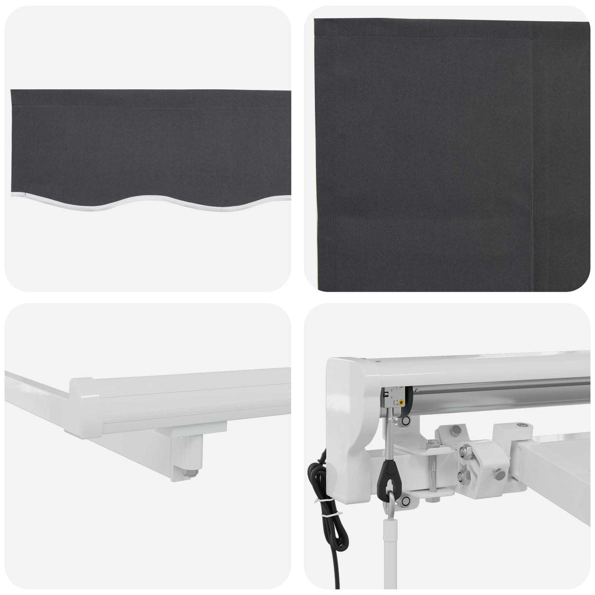 vidaXL Electric Retractable Awning White and Anthracite 3 x 2.5 m