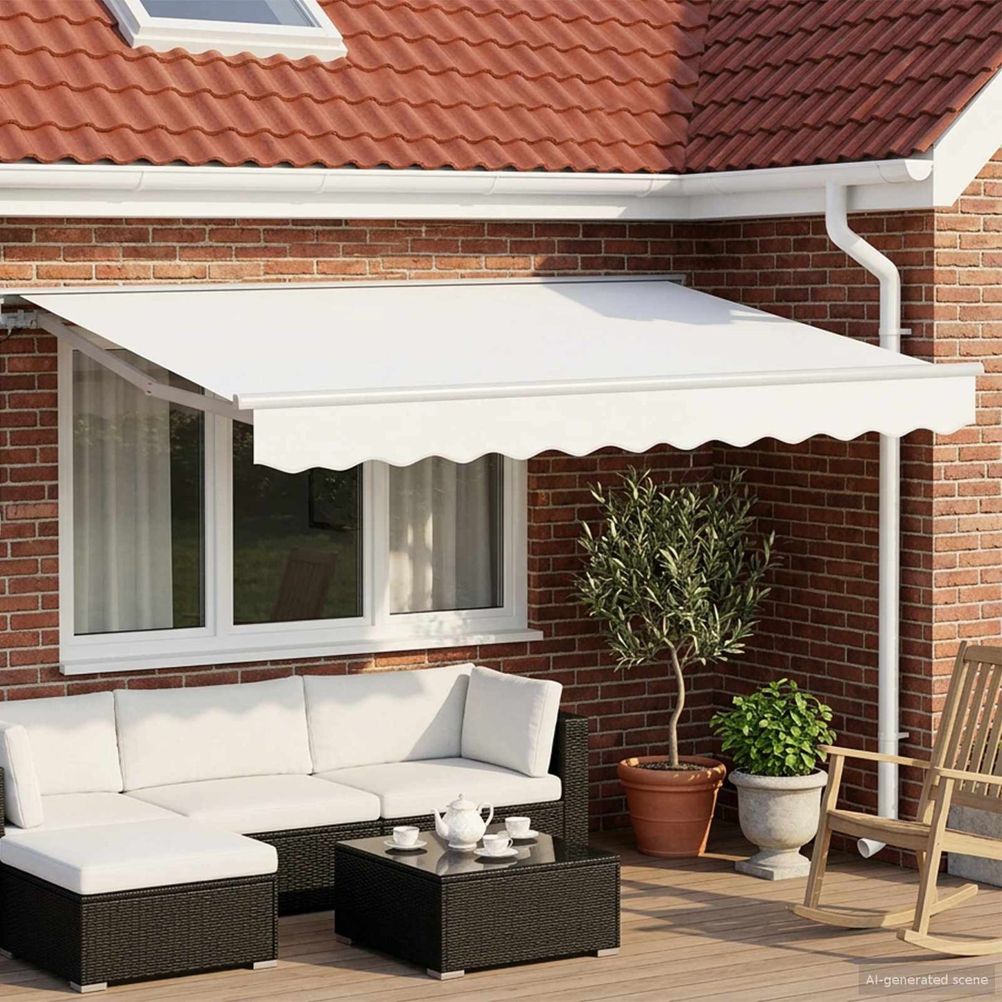 vidaXL Electric Retractable Awning White 3 x 2.5 m